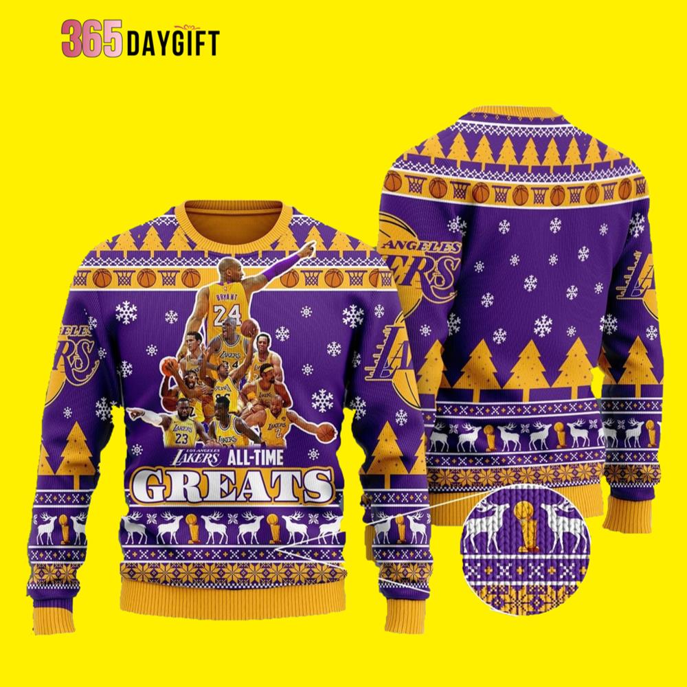 Buy Great Team Lakers Ugly Christmas Sweater - Travis Scott Merch ...