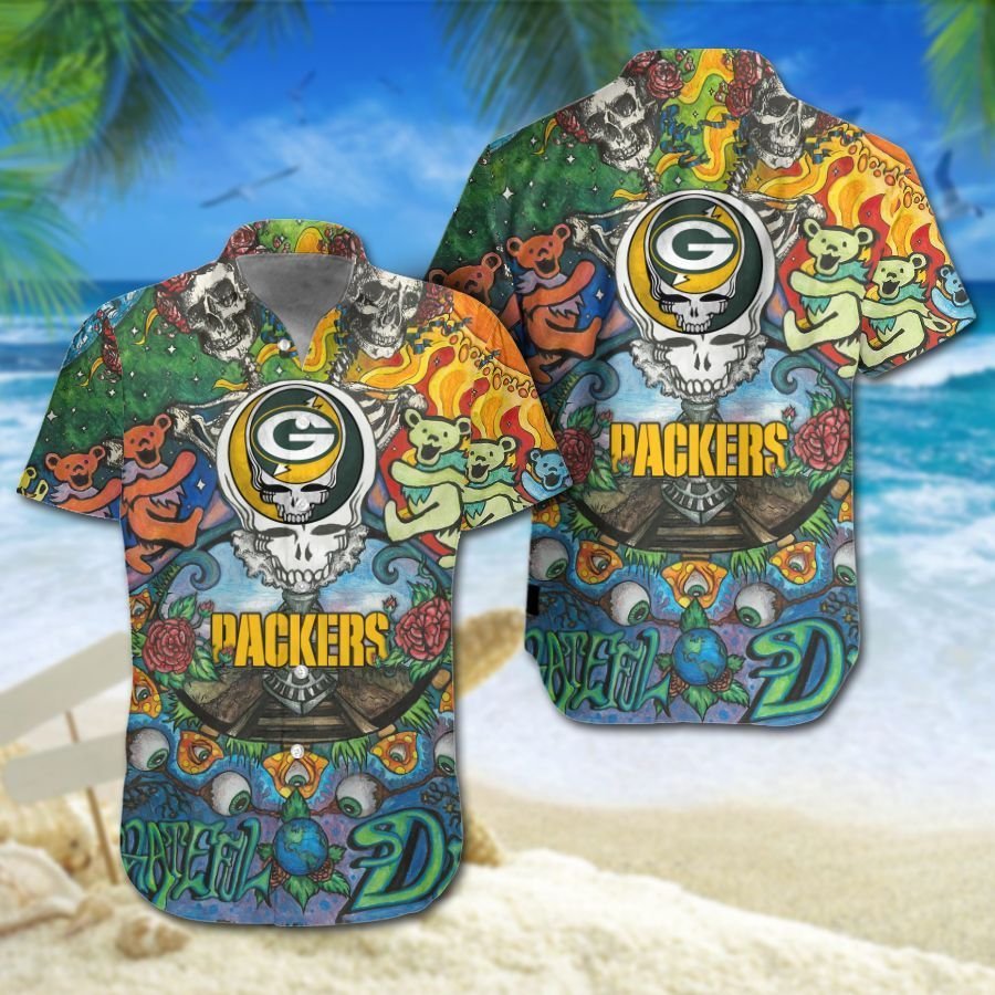 Buy Green Bay Packers Grateful Dead NFL Gift For Fan Hawaiian Graphic