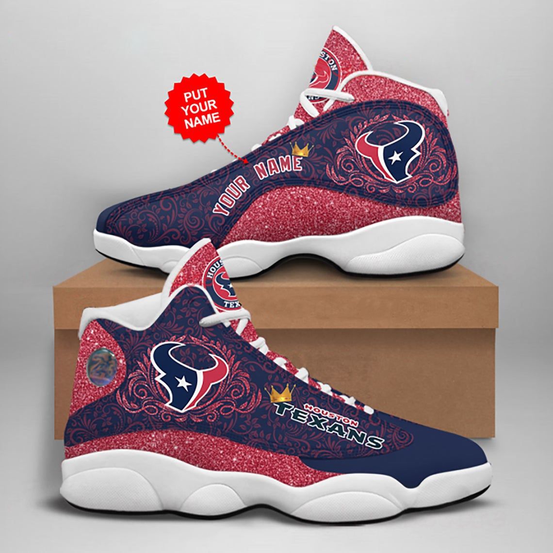 Buy Houston Texans NFL Retro AJ13 Sneakers Customized Shoes 02 - HomeFavo