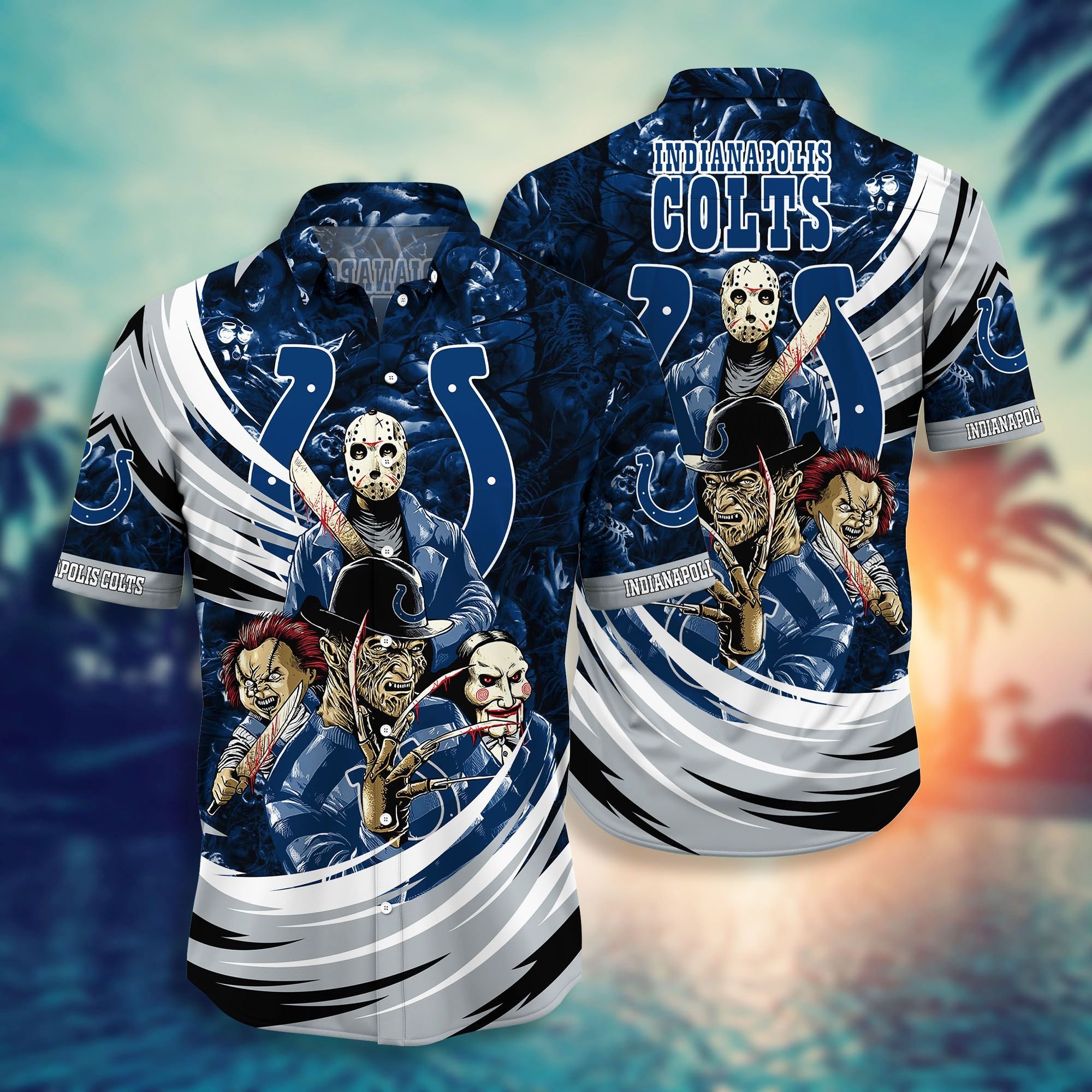 Buy Indianapolis Colts NFL Halloween Horror Movies Hawaiian