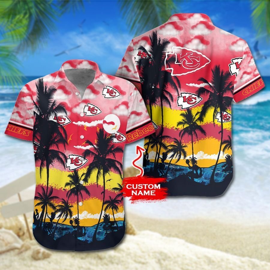 Buy Kansas City Chiefs NFL Gift For Fan Personalized Hawaiian Graphic Prin