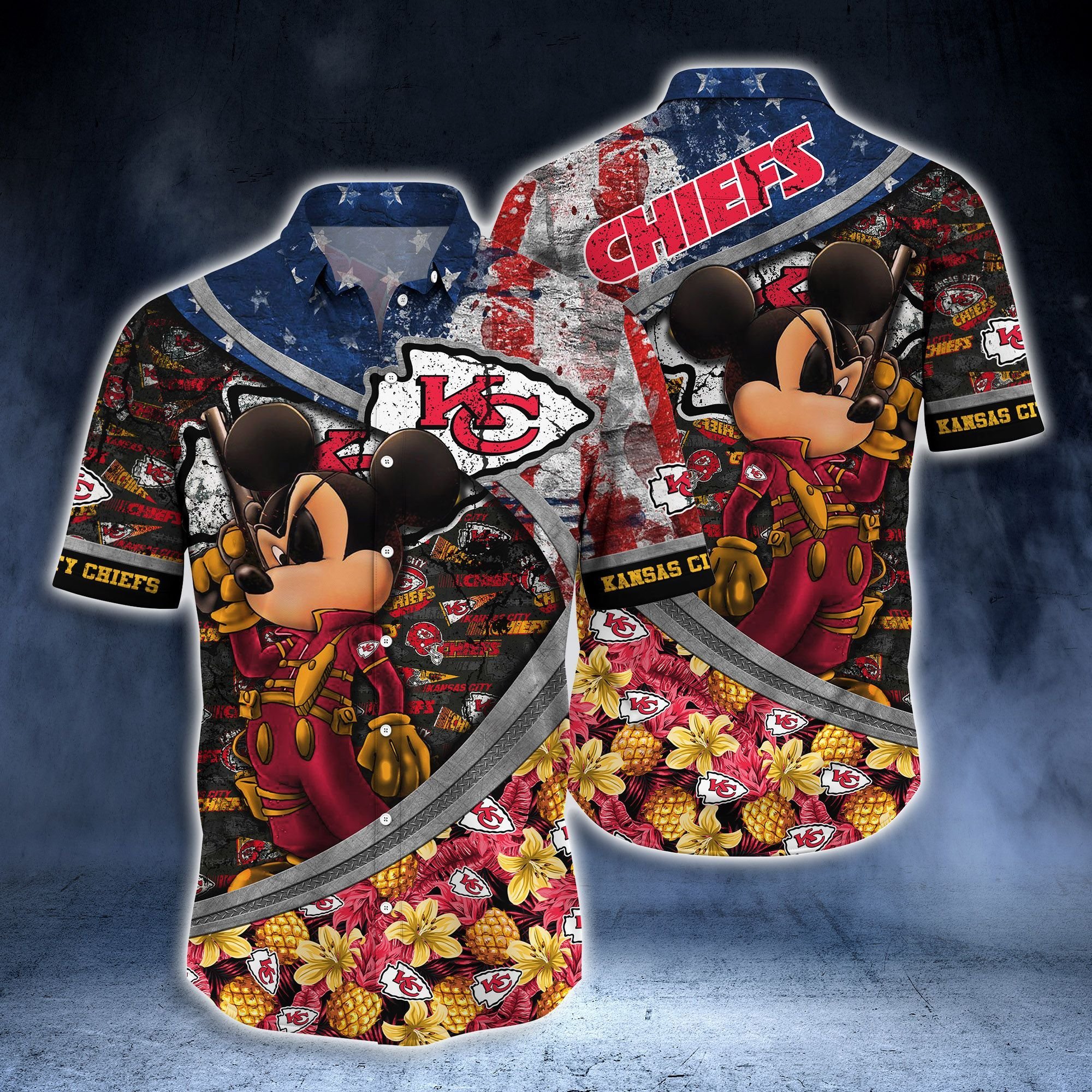 Buy Kansas City Chiefs NFL-aloha shirt vintage hawaiian shirts hawaiian shirts for men hawaiian shirts for women