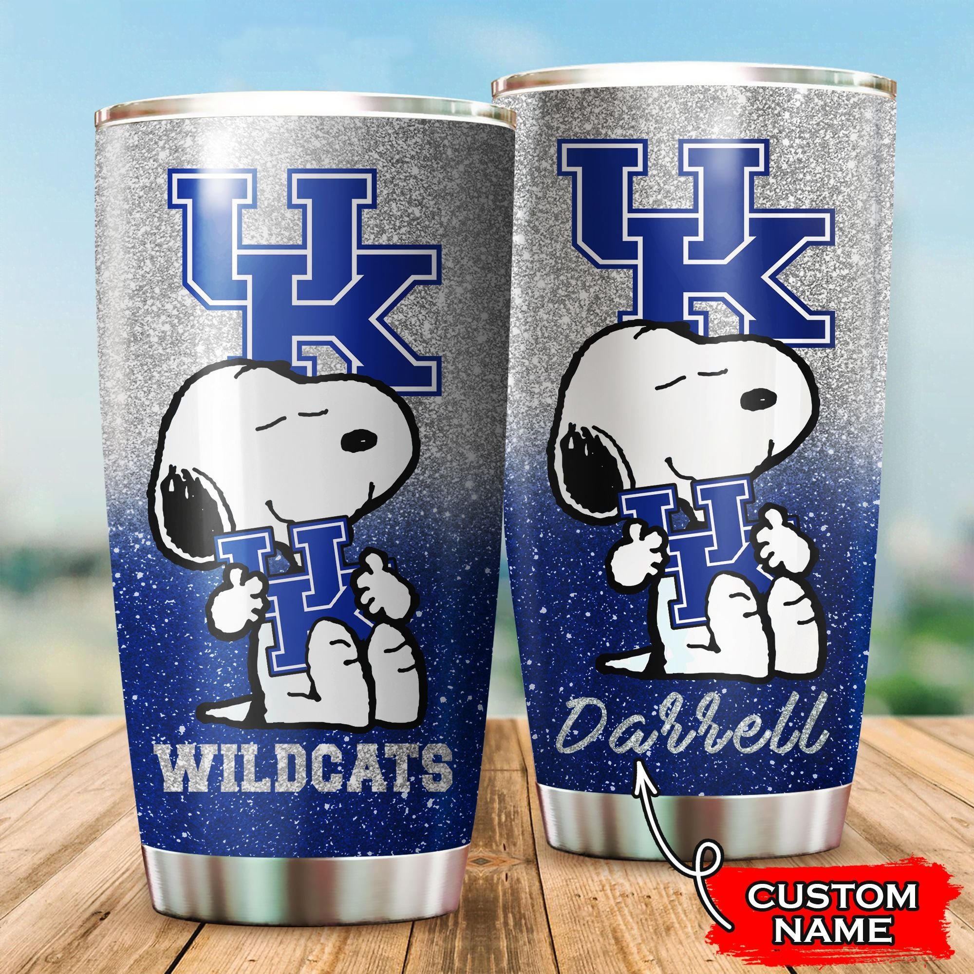 Buy Kentucky Wildcats Snoopy Custom Name Tumbler - HomeFavo