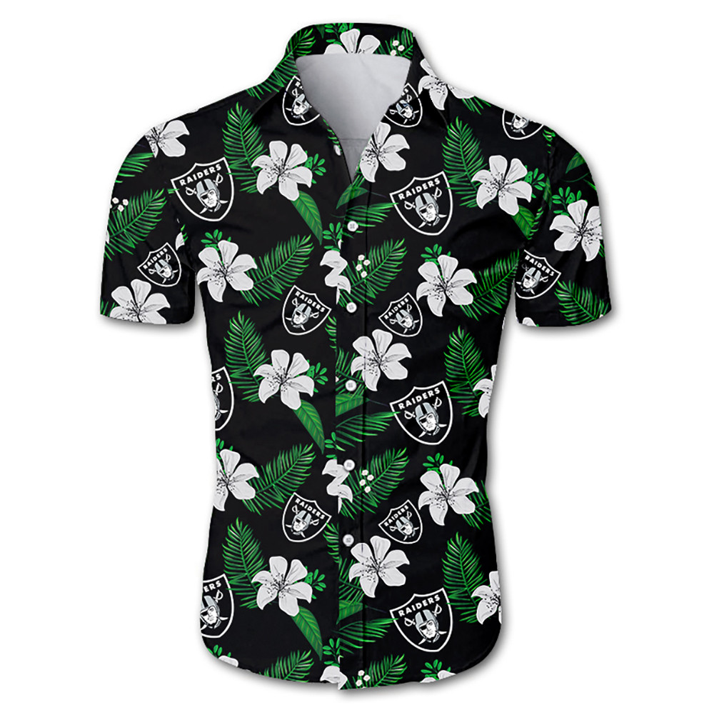 Buy Las Vegas Raiders Hawaiian Shirt Tropical Flower summer