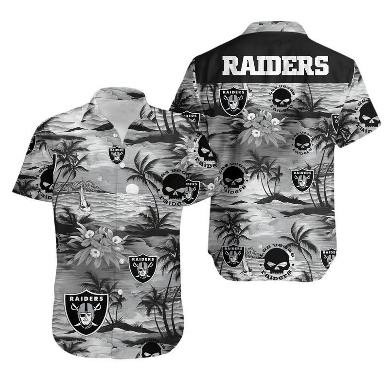 Buy Las Vegas Raiders NFL Football Hawaiian Graphic Print Short Sleeve Haw