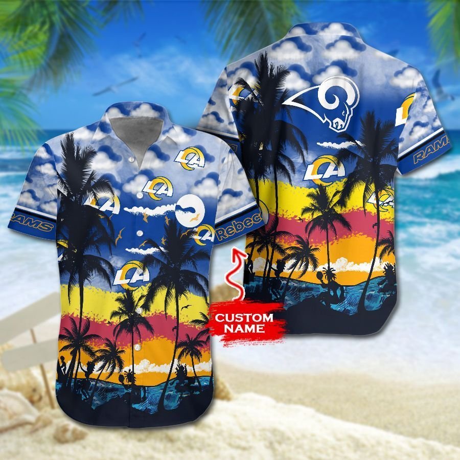 Buy Los Angeles Rams NFL Gift For Fan Personalized Hawaiian Graphic Print