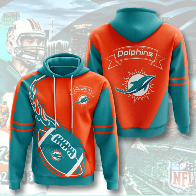 Buy Miami Dolphins 3D Printed Hooded Pocket Pullover Hoodie For Awesome ...