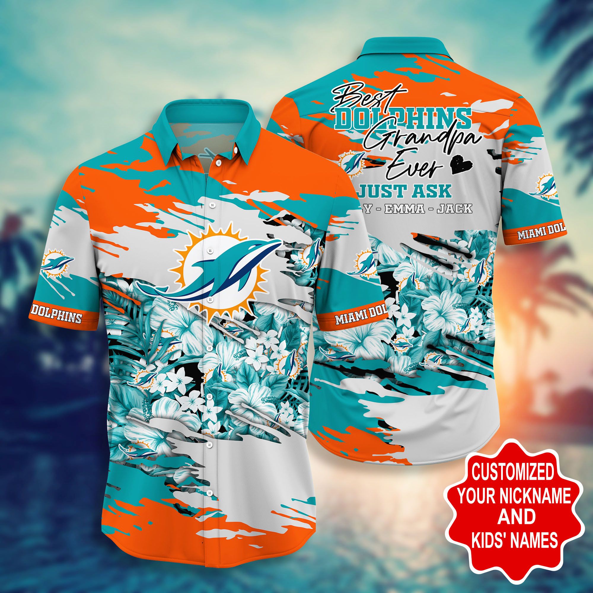 Buy Miami Dolphins Hawaiian Shirt NFL Personalized