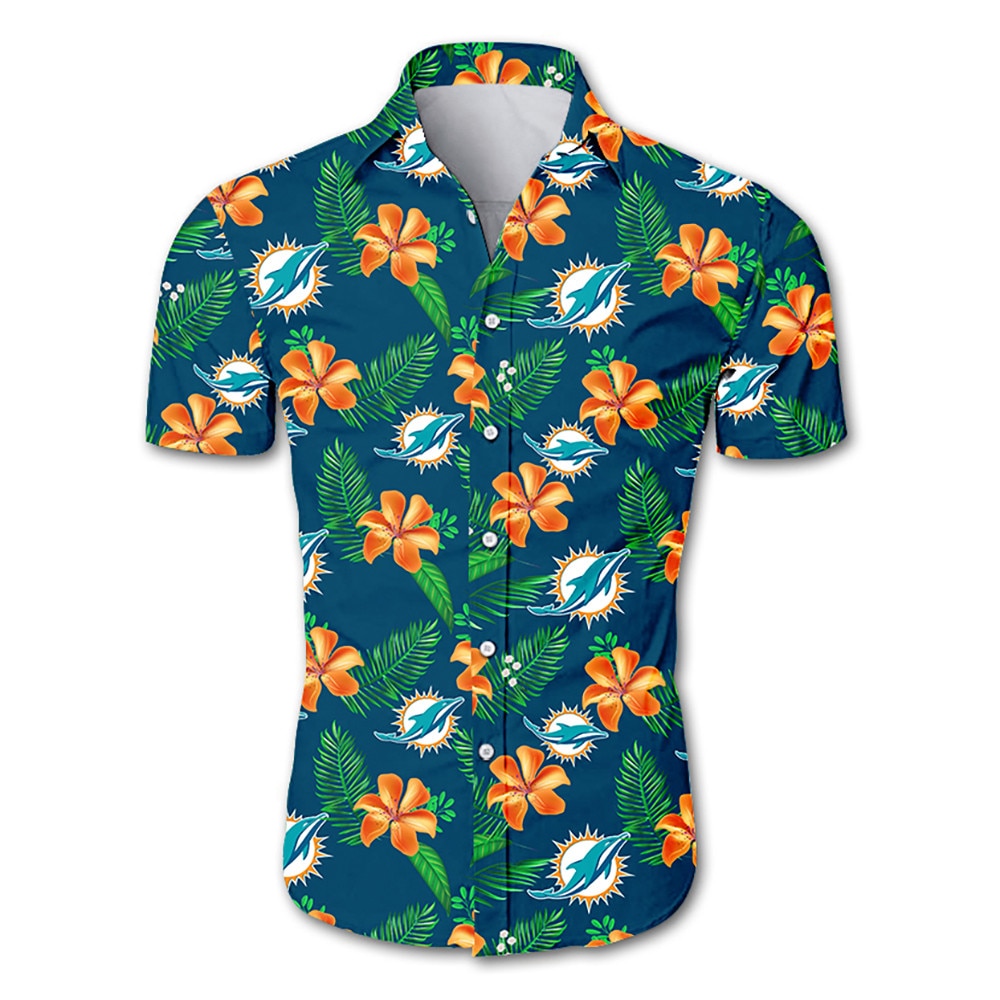 Buy Miami Dolphins Hawaiian Shirt Tropical Flower summer