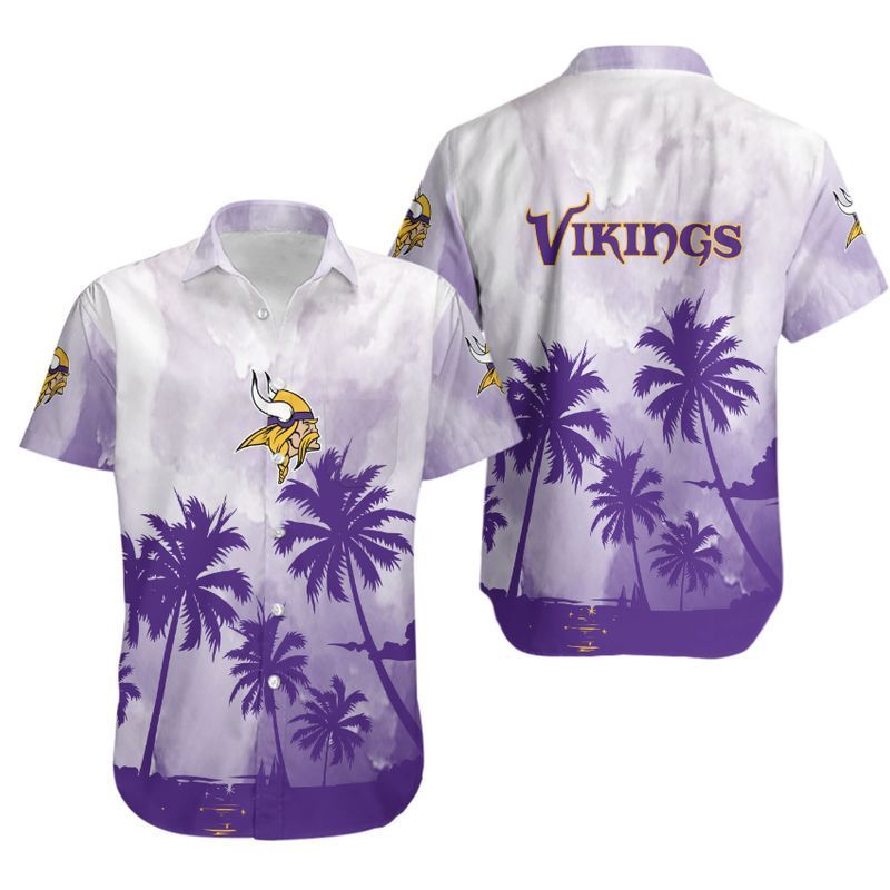 Buy Minnesota Vikings Coconut Trees NFL Gift For Fan Hawaiian Graphic Prin