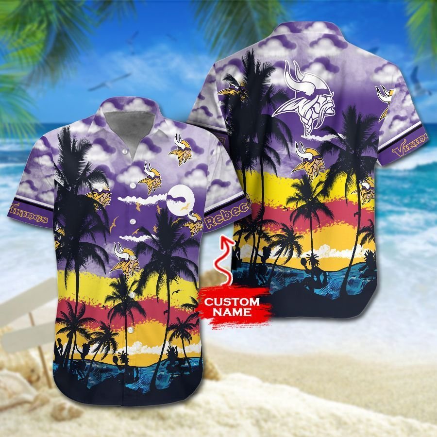 Buy Minnesota Vikings NFL Gift For Fan Personalized Hawaiian Graphic Print