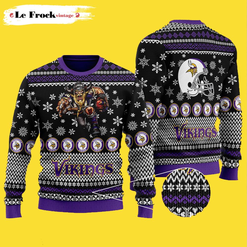 Buy Minnesota Vikings Ugly Christmas Sweater 3D - Travis Scott Merch ...