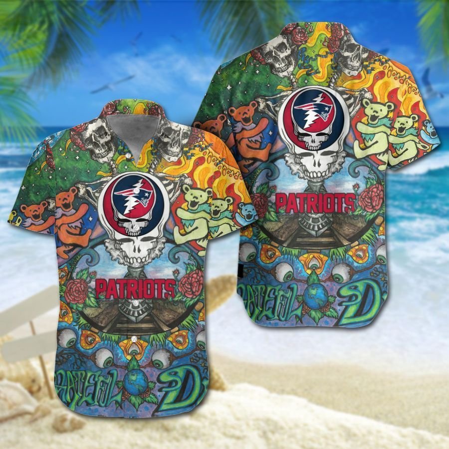 Buy New England Patriots Grateful Dead NFL Gift For Fan Hawaiian Graphic P