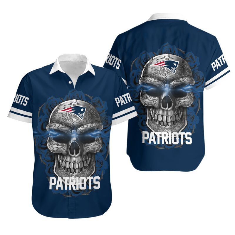 Buy New England Patriots Sugar Skull NFL Gift For Fan Hawaiian Graphic Pri