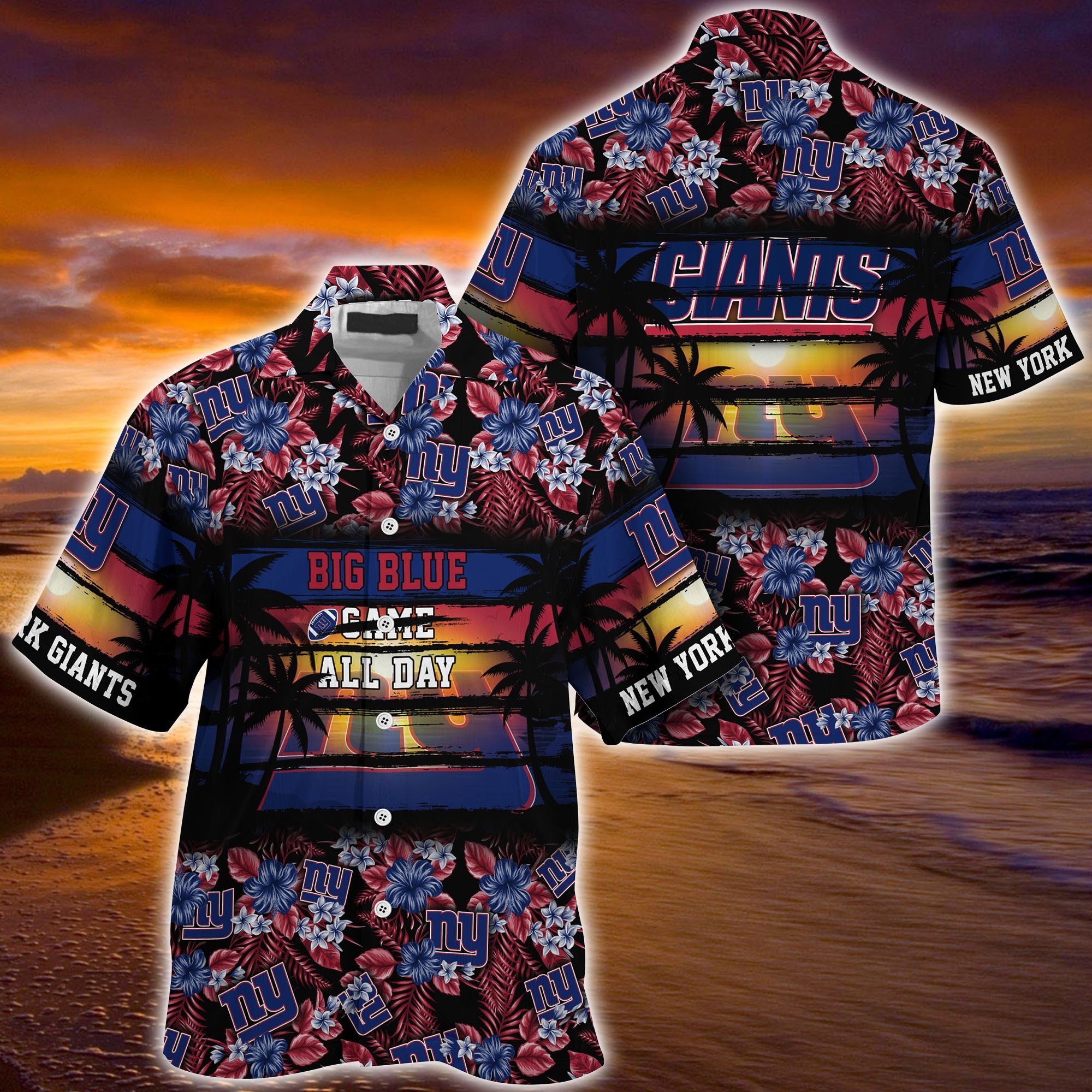 Buy New York Giants NFL Summer Hawaiian Shirt Floral Pattern