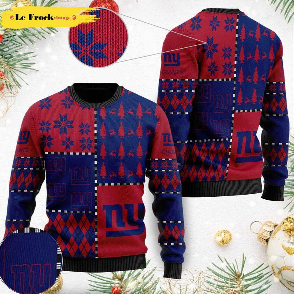 Buy New York Giants Ugly Christmas Sweater Holiday Party Giants Fans ...