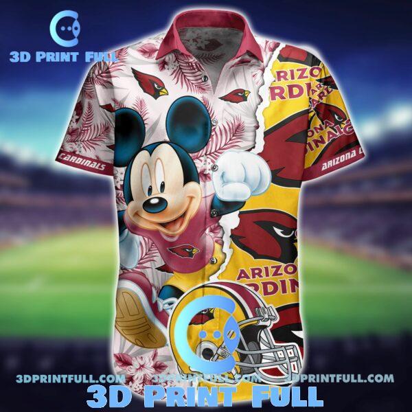 Buy NFL Arizona Cardinals Hawaiian Shirt Mickey Mouse 3D