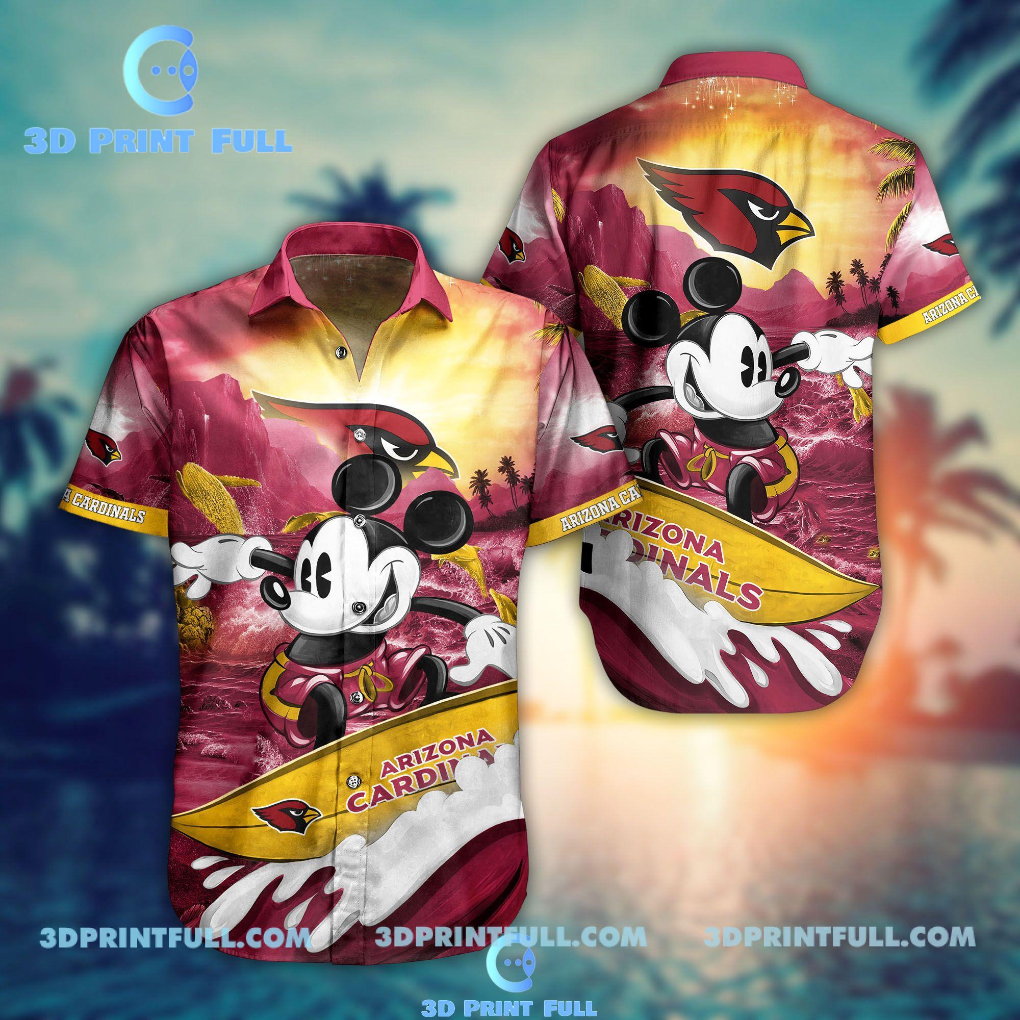 Buy NFL Arizona Cardinals Hawaiian Shirt Mickey Mouse Summer