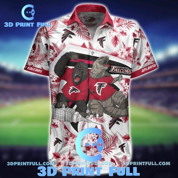 Buy NFL Atlanta Falcons Hawaiian Shirt Kingkong Godzilla