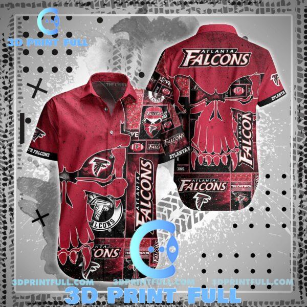 Buy NFL Atlanta Falcons Hawaiian Shirt Short Skull 3D