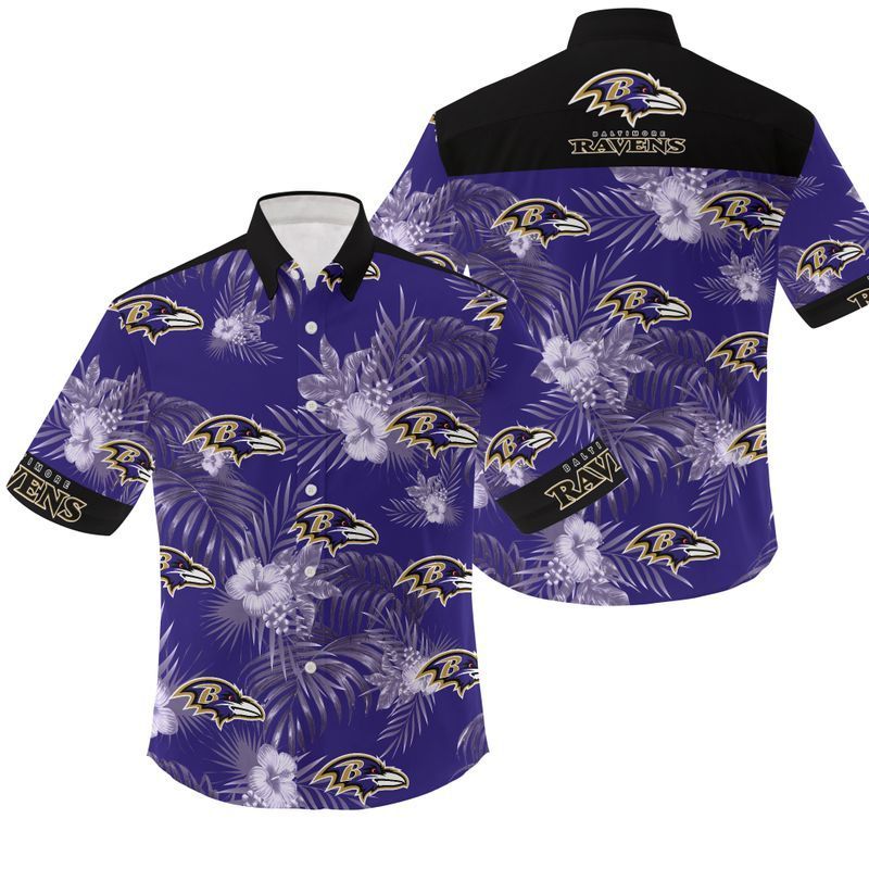 Buy NFL Baltimore Ravens Flowers Gift For Fan Hawaiian Graphic Print Short