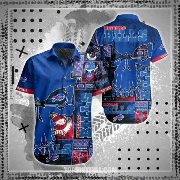 Buy NFL Buffalo Bills Hawaiian Shirt Short Skull 3D