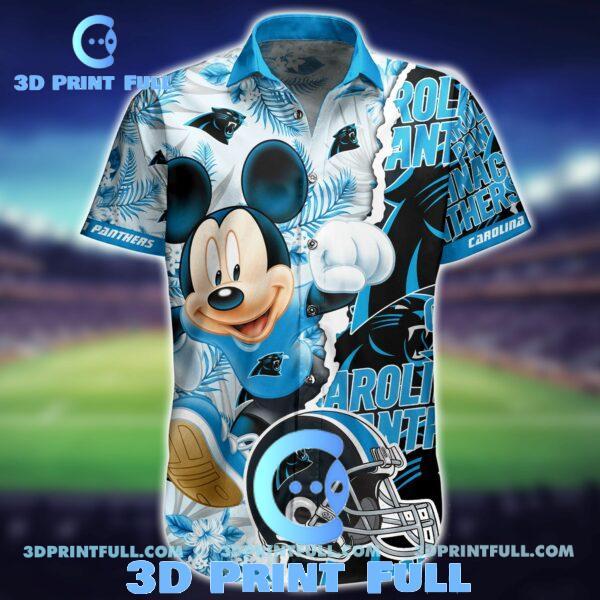 Buy NFL Carolina Panthers Hawaiian Shirt Short Mickey 3D