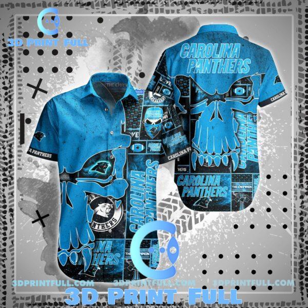 Buy NFL Carolina Panthers Hawaiian Shirt Style Short Skull 3D