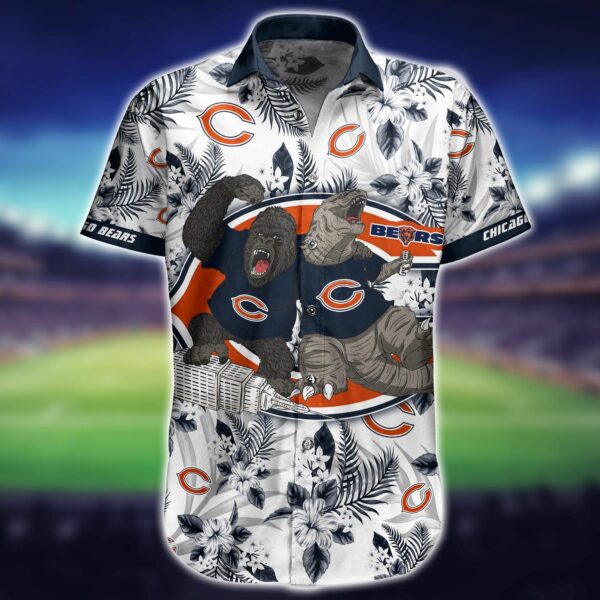 Buy NFL Chicago Bears Hawaiian Shirt Short Kingkong Godzilla