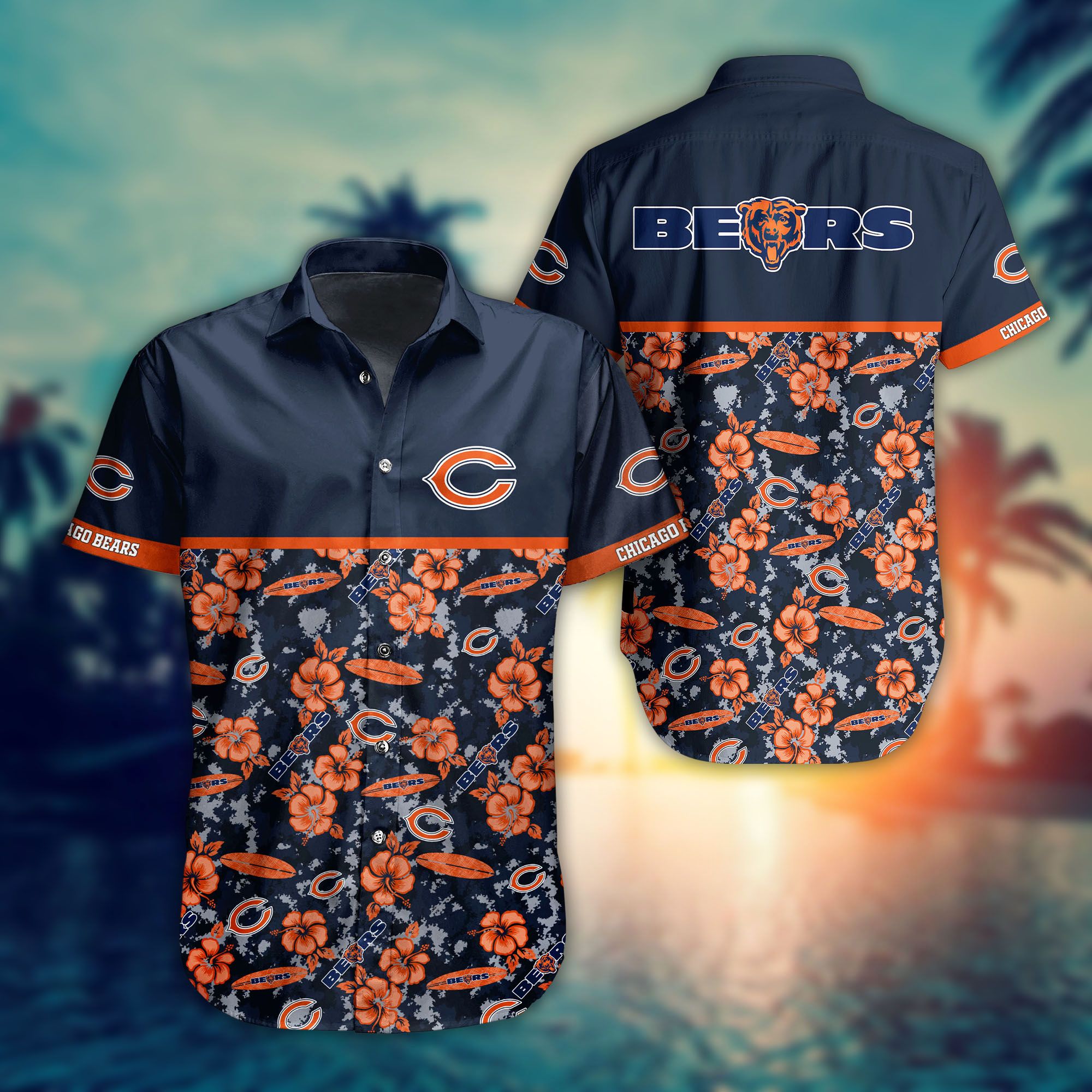 Buy NFL Chicago Bears Hawaiian Shirt Trending Style Summer