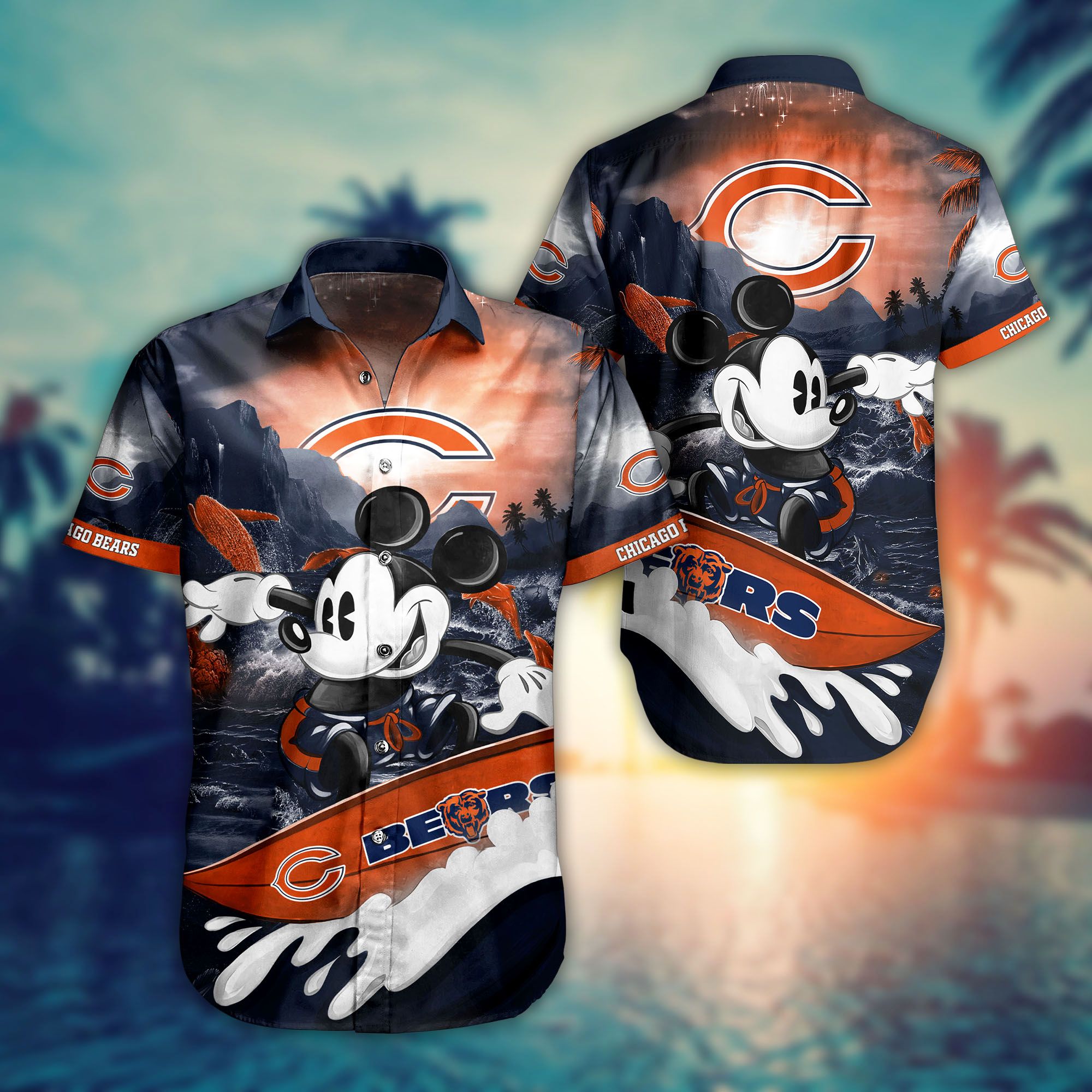 Buy NFL Chicago Bears Hawaiian Shirt Trending Summer Mickey