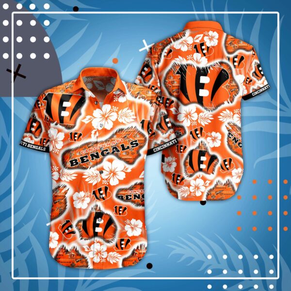 Buy NFL Cincinnati Bengals Hawaiian Shirt Short For Fans 01