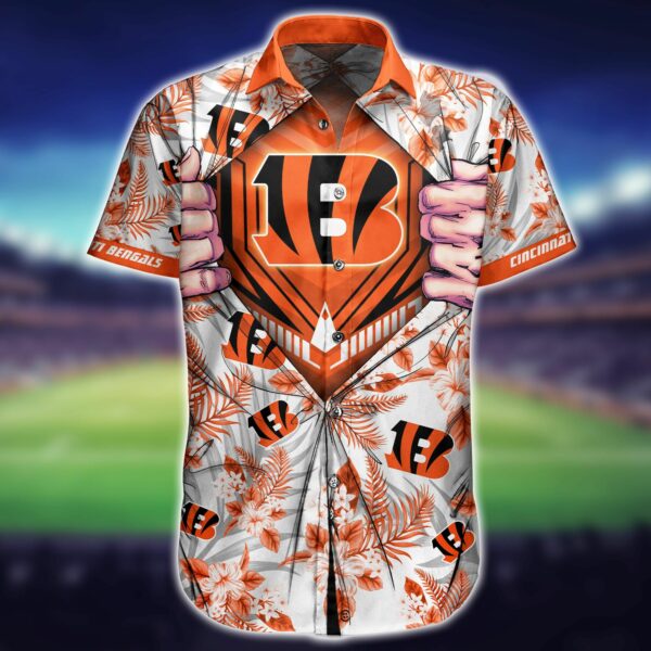 Buy NFL Cincinnati Bengals Hawaiian Shirt Short For Fans 02