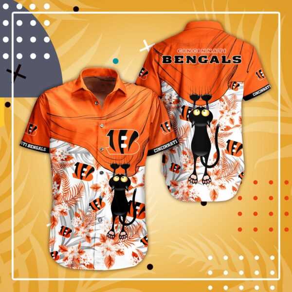 Buy NFL Cincinnati Bengals Hawaiian Shirt Short For Fans 03