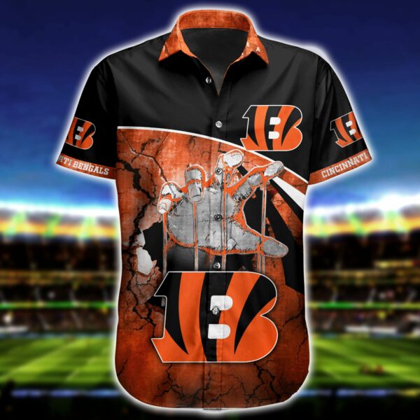 Buy NFL Cincinnati Bengals Hawaiian Shirt Short For Fans 07