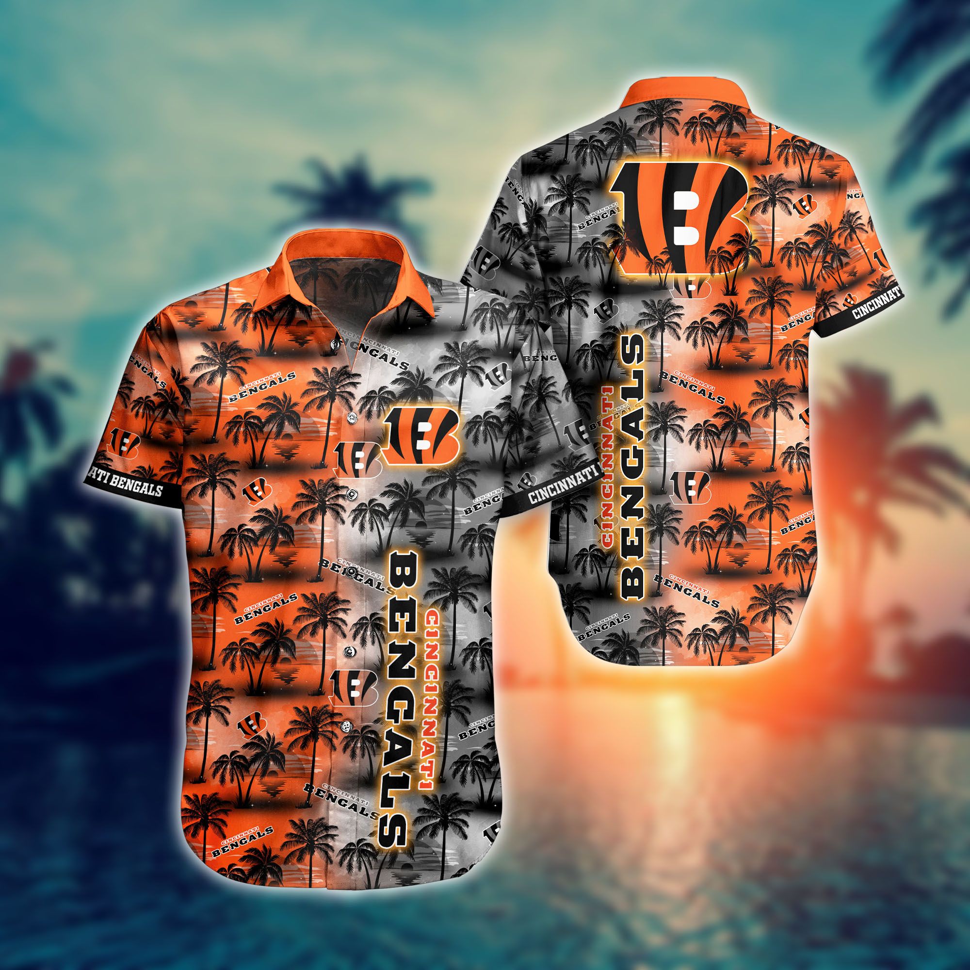 Buy NFL Cincinnati Bengals Hawaiian Shirt Short For Fans 11