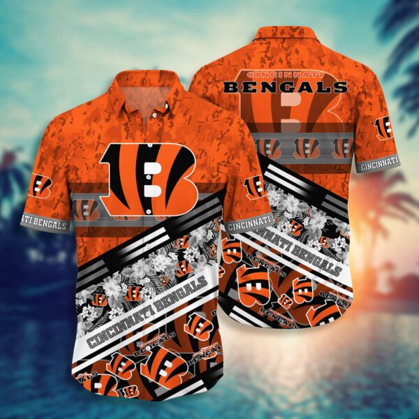 Buy NFL Cincinnati Bengals Hawaiian Shirt Short Style Hot Trending 01