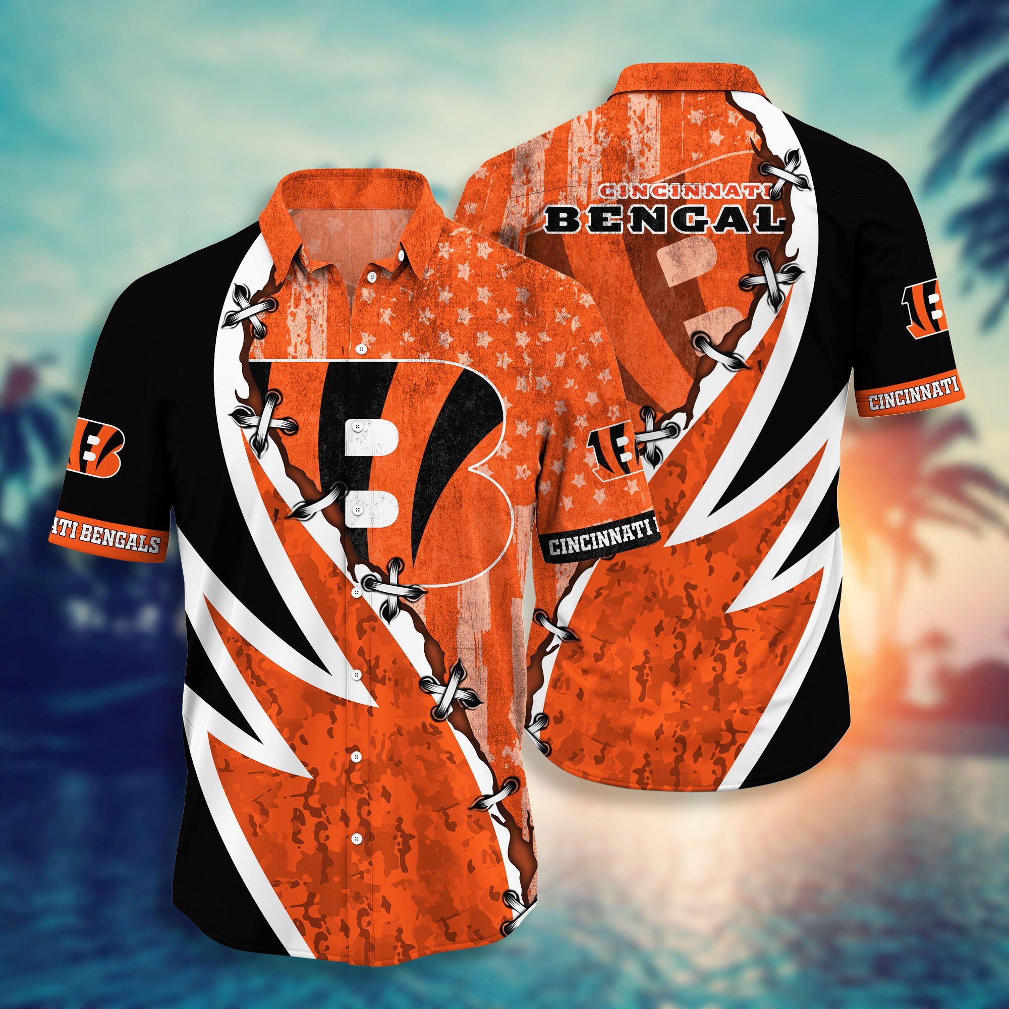 Buy NFL Cincinnati Bengals Hawaiian Shirt Short Style Hot Trending 03