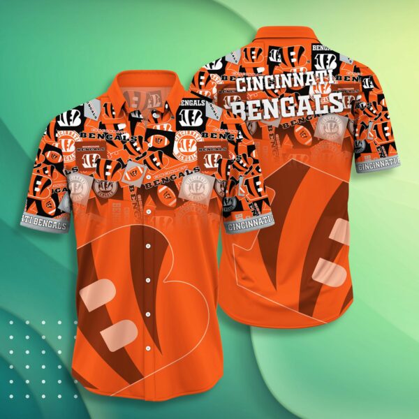 Buy NFL Cincinnati Bengals Hawaiian Shirt Short Style Hot Trending Summer 02