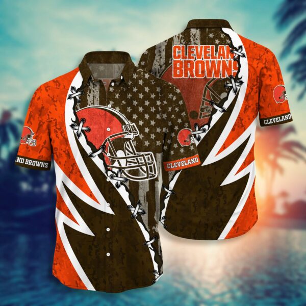 Buy NFL Cleveland Browns Hawaiian Shirt Short Style Hot Trending 01