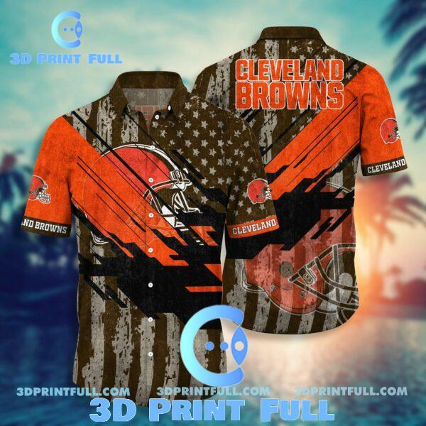 Buy NFL Cleveland Browns Hawaiian Shirt Short Style Hot Trending 03