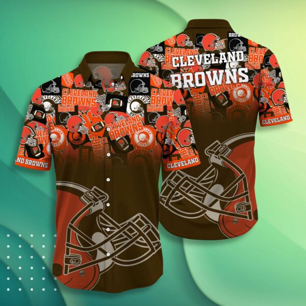 Buy NFL Cleveland Browns Hawaiian Shirt Short Style Hot Trending Summer 02