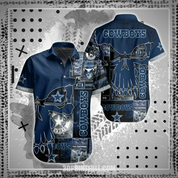 Buy NFL Dallas Cowboys Hawaiian Shirt Short Skull 3D