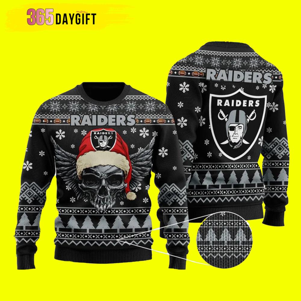 Buy NFL Las Vegas Raiders Ugly Christmas Sweater Skull Xmas - Travis ...