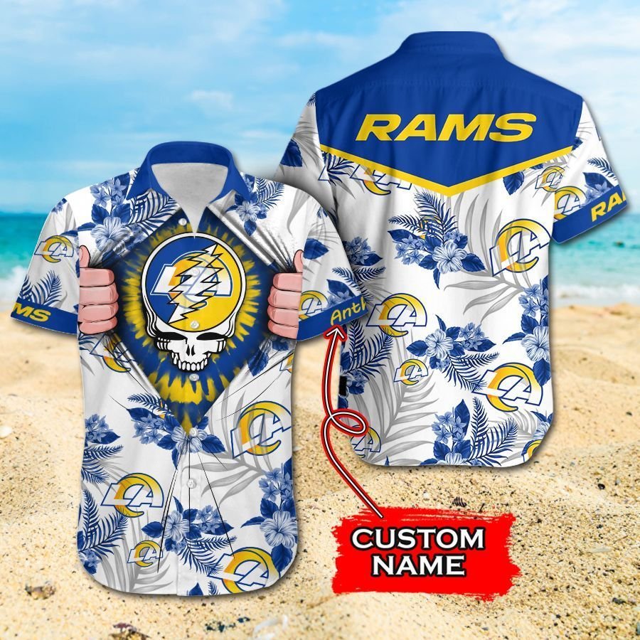 Buy NFL Los Angeles Rams Grateful Dead Gift For Fan Personalized Hawaiian