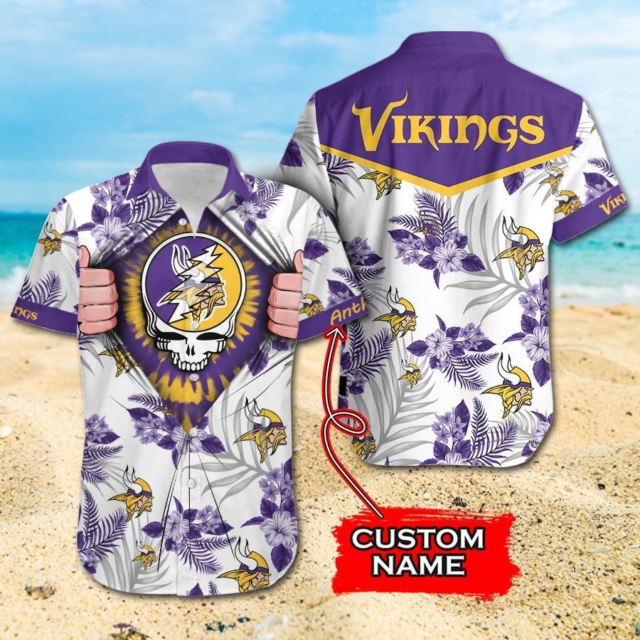 Buy NFL Minnesota Vikings Grateful Dead Gift For Fan Personalized Hawaiian