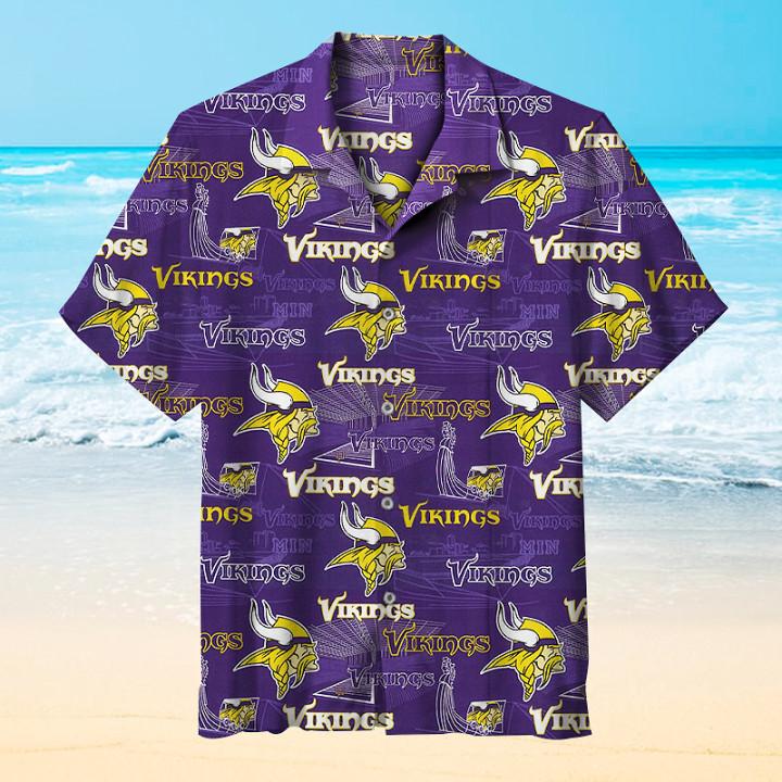 Buy NFL Minnesota Vikings LOGO Hawaiian shirt