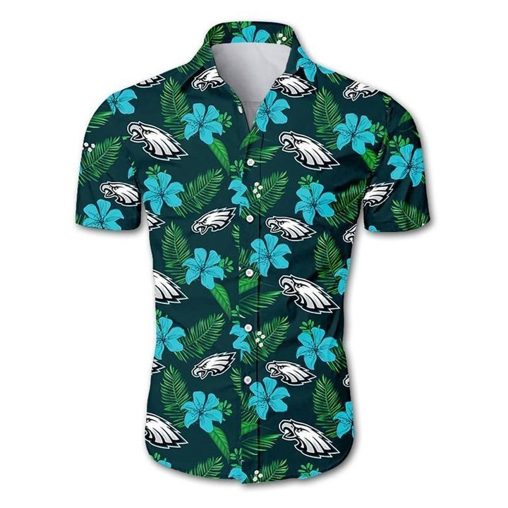 Buy Nfl Philadelphia Eagles Tropical Flower Hawaiian Graphic Print Short S