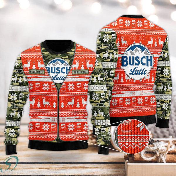 Buy Personalized Busch Latte Camo Xmas Sweater - HomeFavo