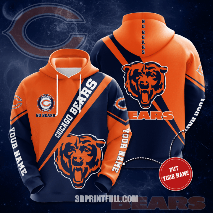 Personalized Chicago Bears CB 3D Hoodies - HomeFavo